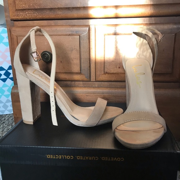 Lulus Shoes - Nude Suede Heels